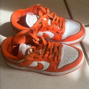 Nike Dunk Low Retro Sneakers in Orange and White